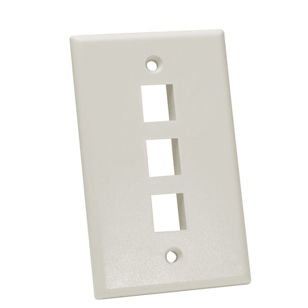Quest Technology International Keystone Wall Plate, Single-Gang - 3 Ports, Lt Almond NFP-1032
